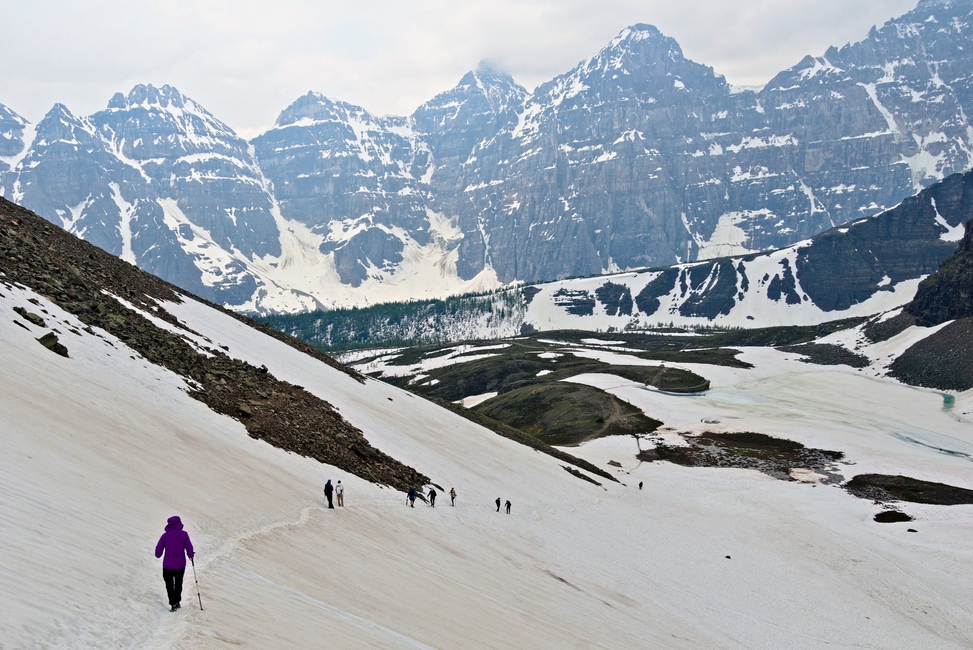 Descending from Sentinel Pass